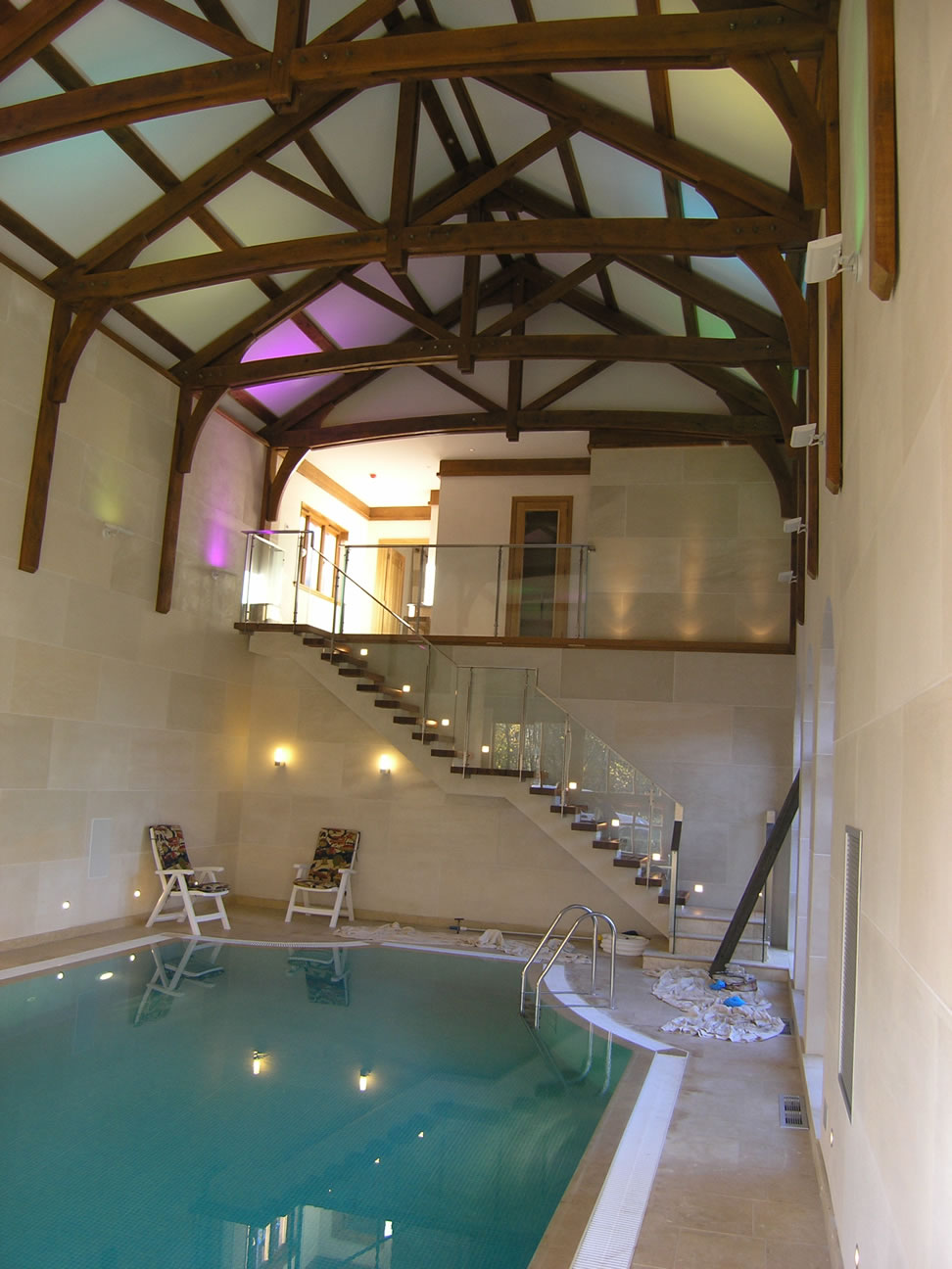 Stone block, private house swimming pool. Architect – Designworks